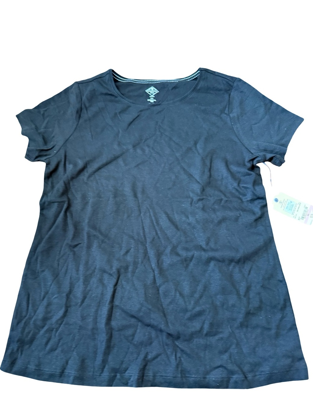 St. John's Bay Black Short Sleeve Scoop Neck Tee